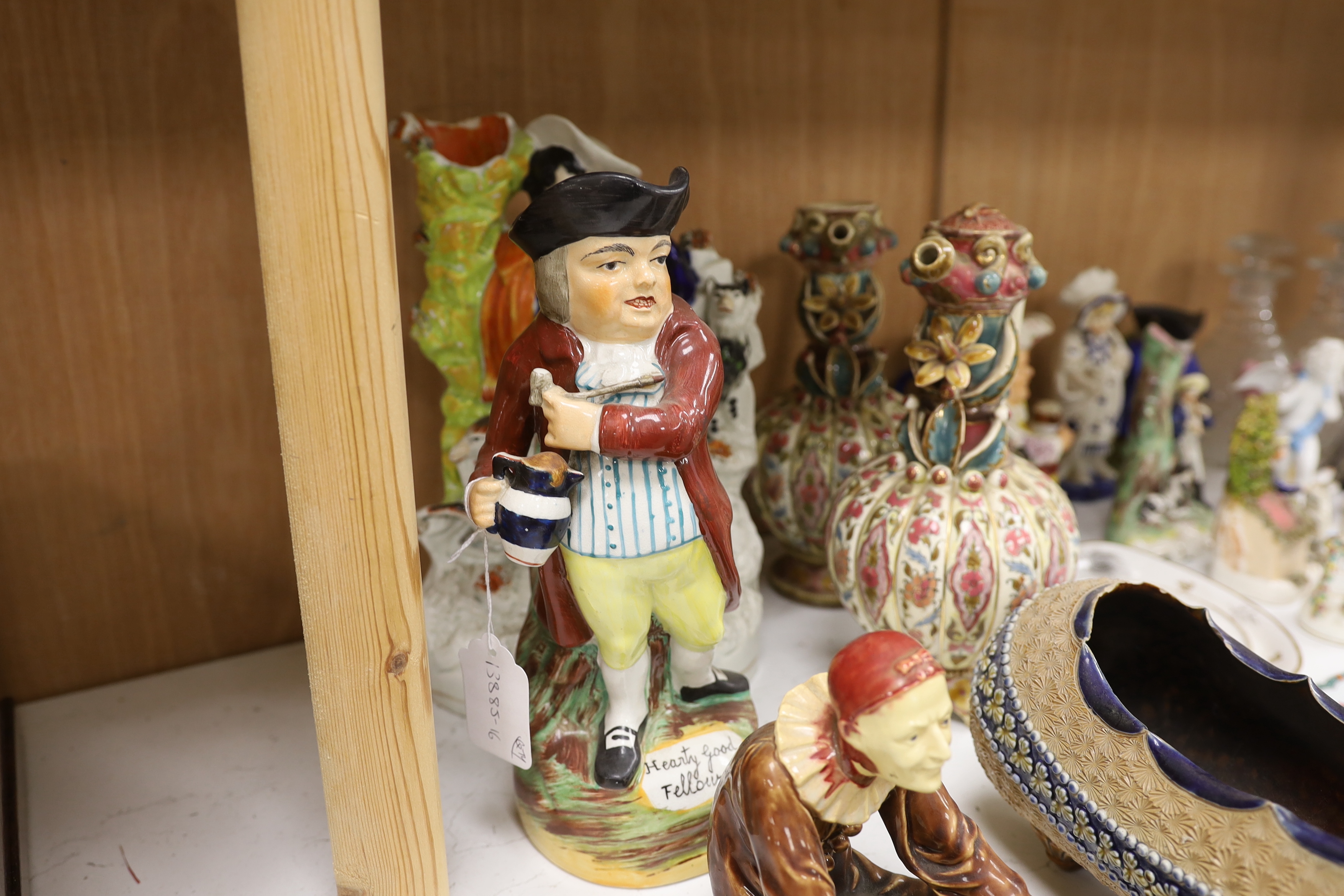 A quantity of mixed ceramics and glass to include Staffordshire, Zsolnay, Spode etc. Condition - poor